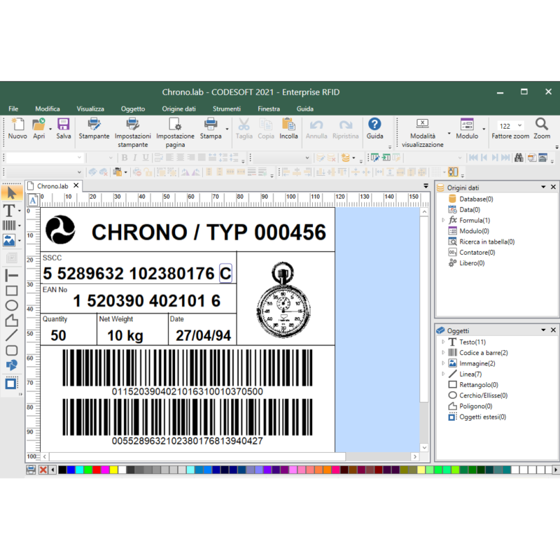 Software Teklynx Codesoft per la creazione di etichette codici a barre