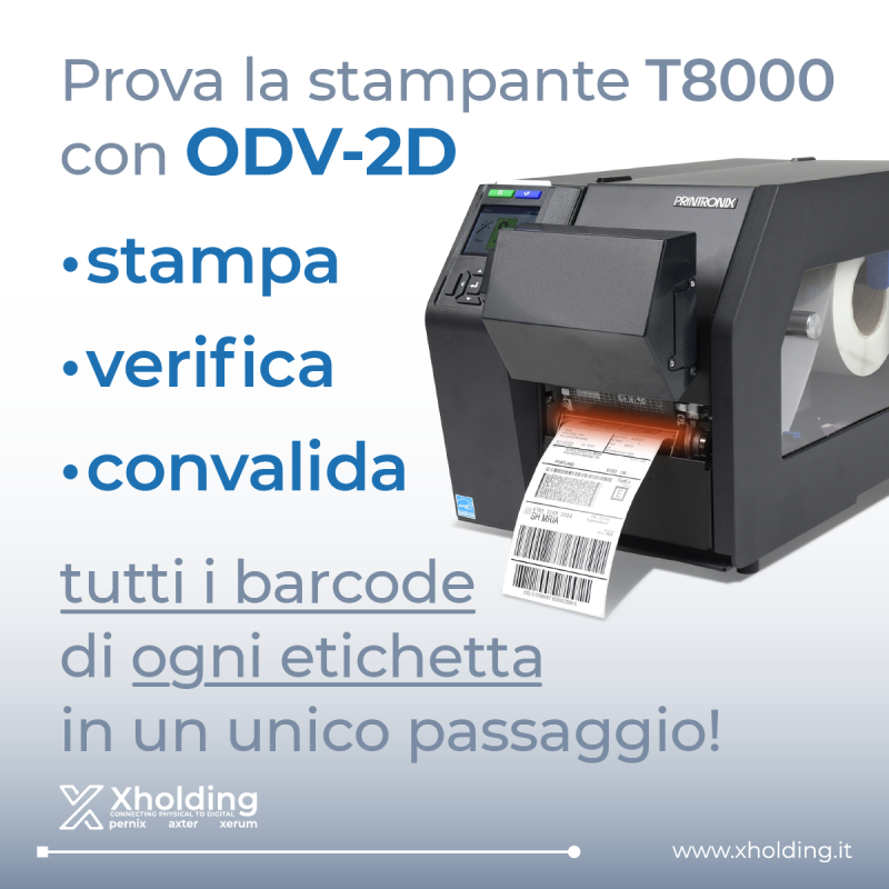 Stampante con verificatore ODV-2D per validare i barcode